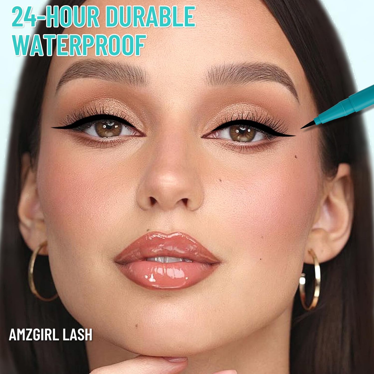 Liquid Eyeliner - Smudge-Proof Felt Tip Pen | Long-Lasting High-Pigmented Vegan Liner - Jet Black, 0.04 oz