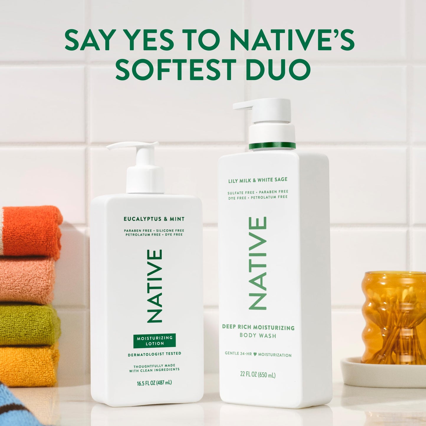 Native Body Lotion, Eucalyptus & Mint, 48-Hour Hydration for Dry & Sensitive Skin, Made with Plant-Based Moisturizers like Shea Butter, Silicone & Paraben Free, 16.5 fl oz