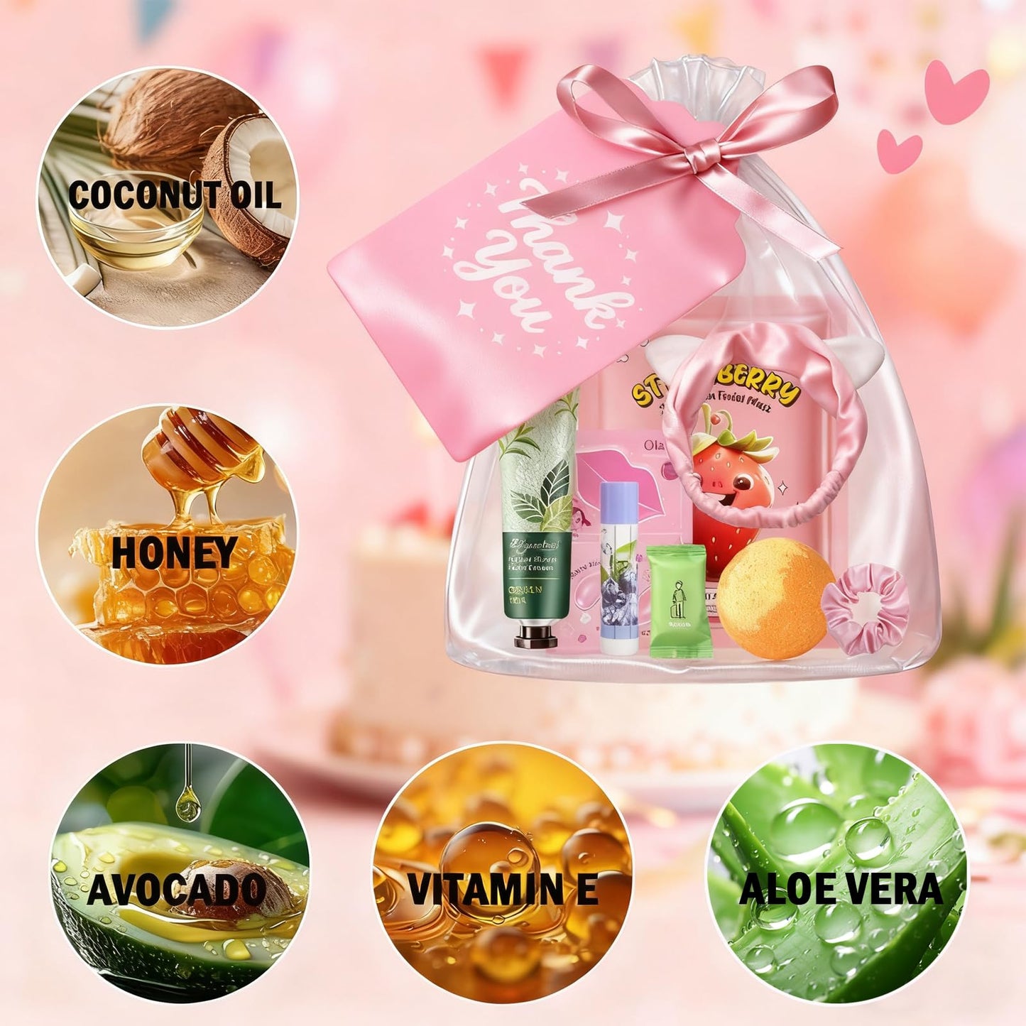 55PCS Spa Party Supplies for Girls, Spa Party Favors Face Masks, Hand Cream, Lip Balm, Lip Mask, Under Eye Patches, Foot Bath Bombs, Spa Birthday Sleepover Party Supplies, Spa Gifts for Women