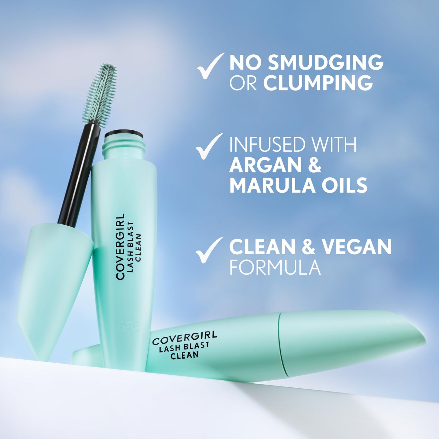 CoverGirl Lash Blast Clean Volume Mascara, Vegan Formula, Volumizing, Smudge-Proof, Very Black, 1 Count