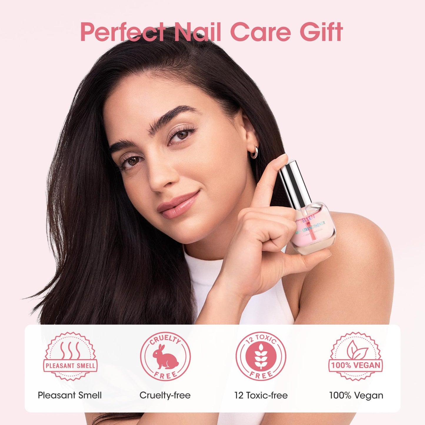 GELLEN Nail Strengthener, 8-In-1 Nail Repair Serum Growth for Thin Brittle Damaged Nails, Non Polish, Air Dry Clear Nail Growth Care, Keratin Calcium Formula, Cherry Blossom Scent