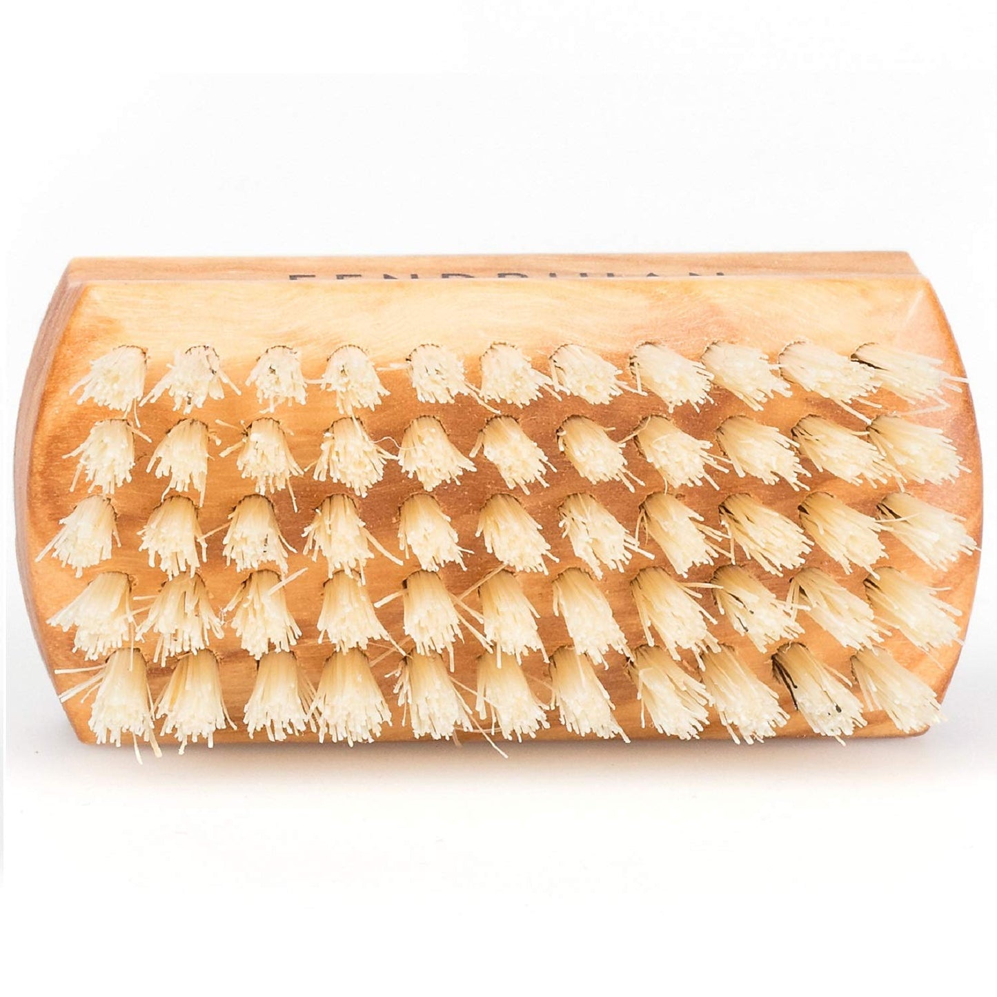 Fendrihan Travel Size Dual Sided Olivewood Nail and Hand Brush with Natural Boar Bristles 2.3" (Made in Germany)