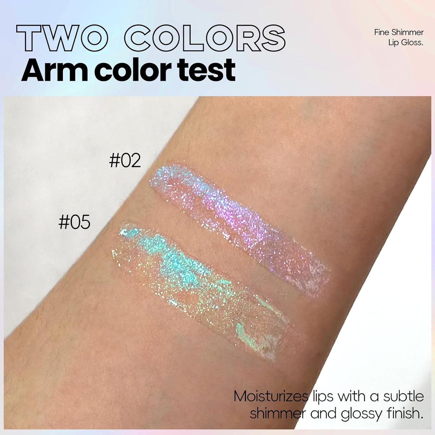HOSAILY Blue Green Glitter Lip Gloss - Moisturizing Holographic Shimmer Liquid Lipstick | Long-Lasting Metallic Finish