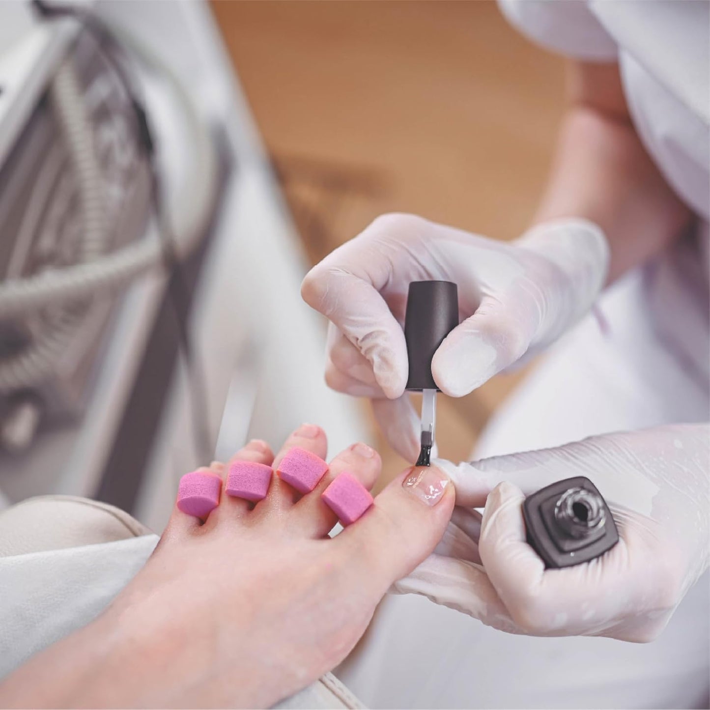 ForPro Sole Toe Separators - Black Luxurious Foam Separators - Individual Toe Separators for Pedicures – 144-Count