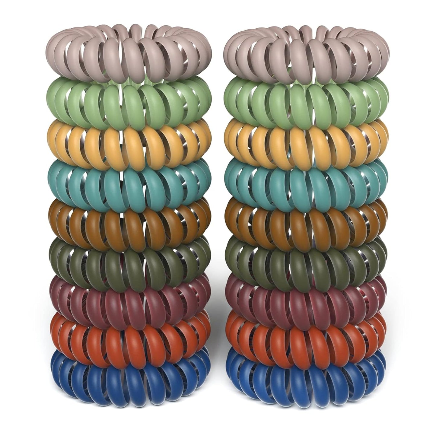 Hair Ties, 17 Pack Spiral Coils for Thick and Thin Hair - No Crease Ponytail Holders for Women and Children