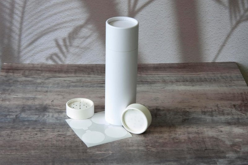 Kraft Paper Shaker Tubes - 10 Pack Biodegradable Containers for Powdered Cosmetics | 4oz, Fully Compostable, White
