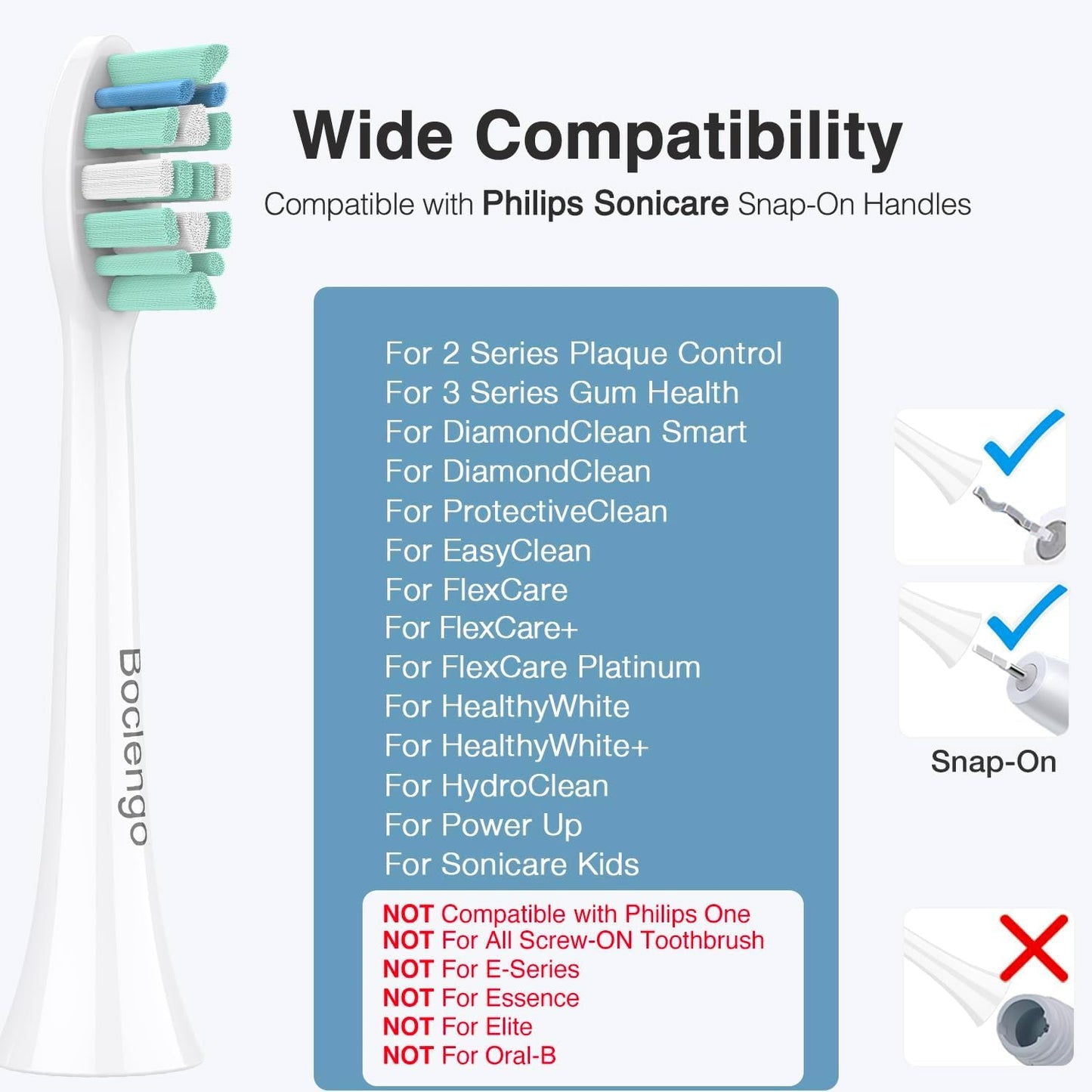 Toothbrush Replacement Heads for Philips Sonicare,Replacement Brush Head Compatible with Phillips Sonicare Electric Toothbrush, 10 Pcs,White