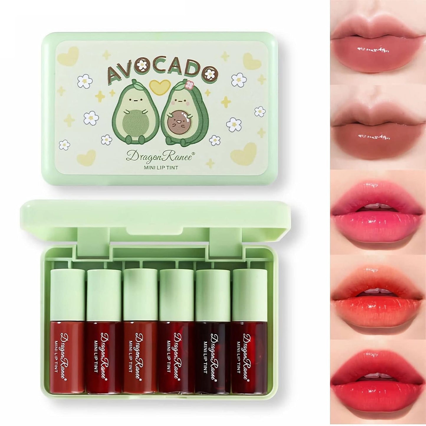 6 Colors Lip Tint Stain Set, Korean Velvet Watery Lip Stain Moisturizing Mini Liquid Lipstick, Multi-use Lip and Cheek Tint, Long lasting Non-Stick Cup Waterproof, Lip Color Makeup