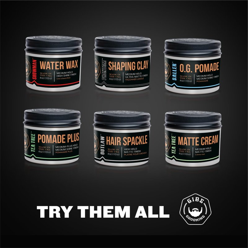 GIBS Grooming Phantom Shaping Clay (4 oz) Medium Hold, Ultra Matte Finish - Adds Volume & Texture, Absorbs Excess Oil - Fiddlehead, Fern, Clove & Sandalwood Fragrance - Hair Clay for Men - Made in USA