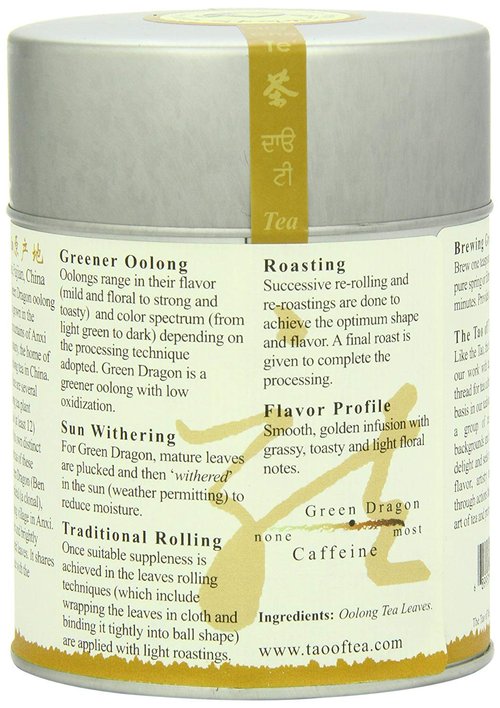 The Tao of Tea, Green Dragon Oolong Tea, Loose Leaf, 3.5 Ounce Tin