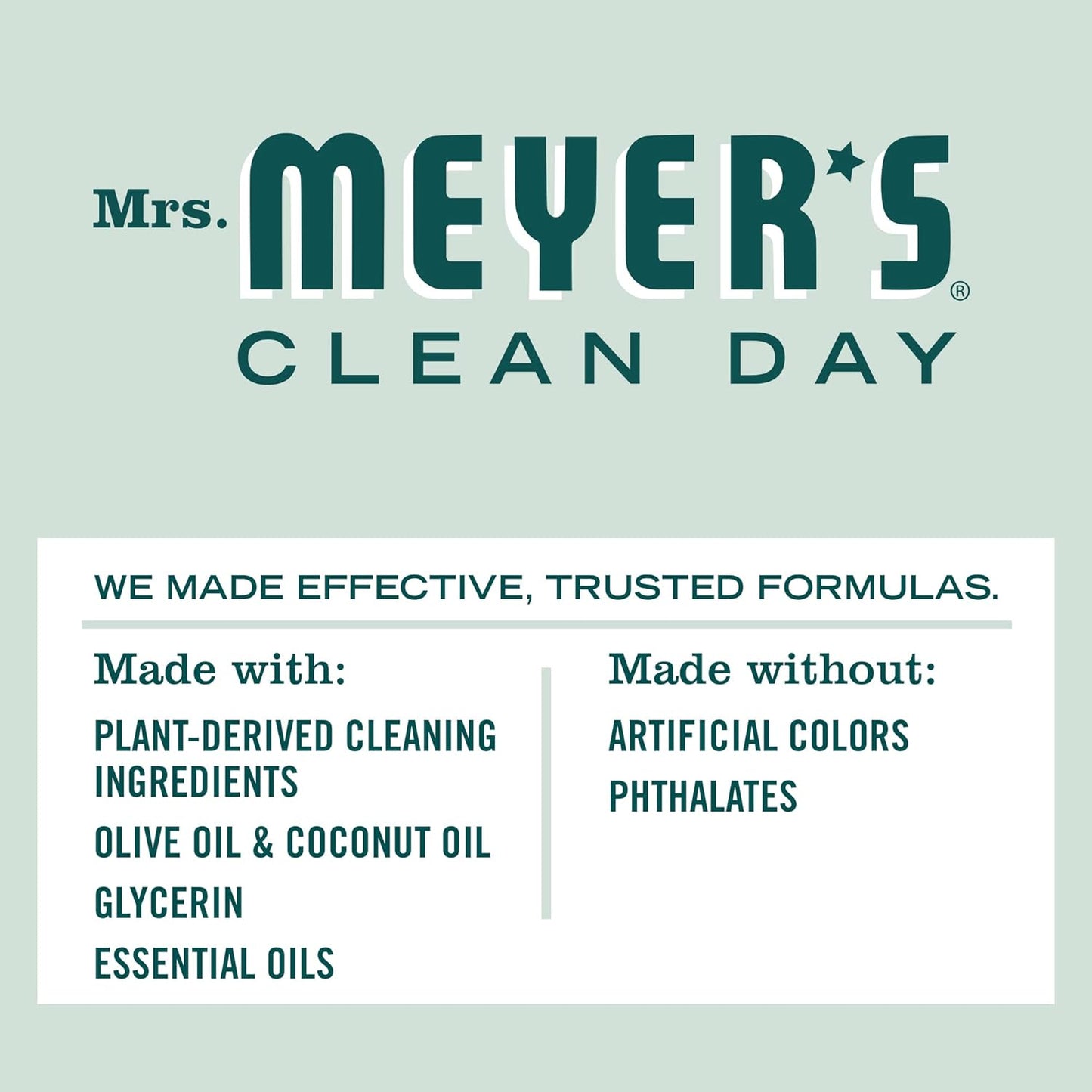 MRS. MEYER'S CLEAN DAY Bar Soap, Use as Body Wash or Hand Soap, Made with Essential Oils, Rain Water, 5.3 oz, 1 Bar
