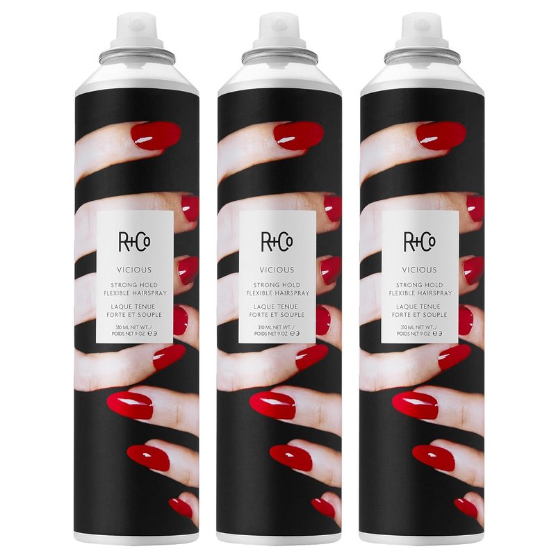 R+Co Vicious Strong Hold Flexible Hairspray - Long-Lasting Frizz Control & Shine for All Hair Types