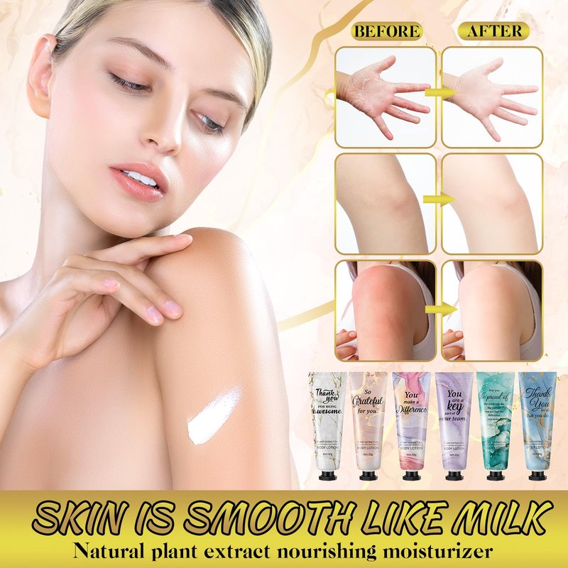 48pcs Hand Cream Thank You Gifts Bulk Inspirational Travel Size Dry Skin Hand Cream for Staff Team Teachers Employee Appreciation Gifts, Moisturizing Mini Body Lotion for Women Men