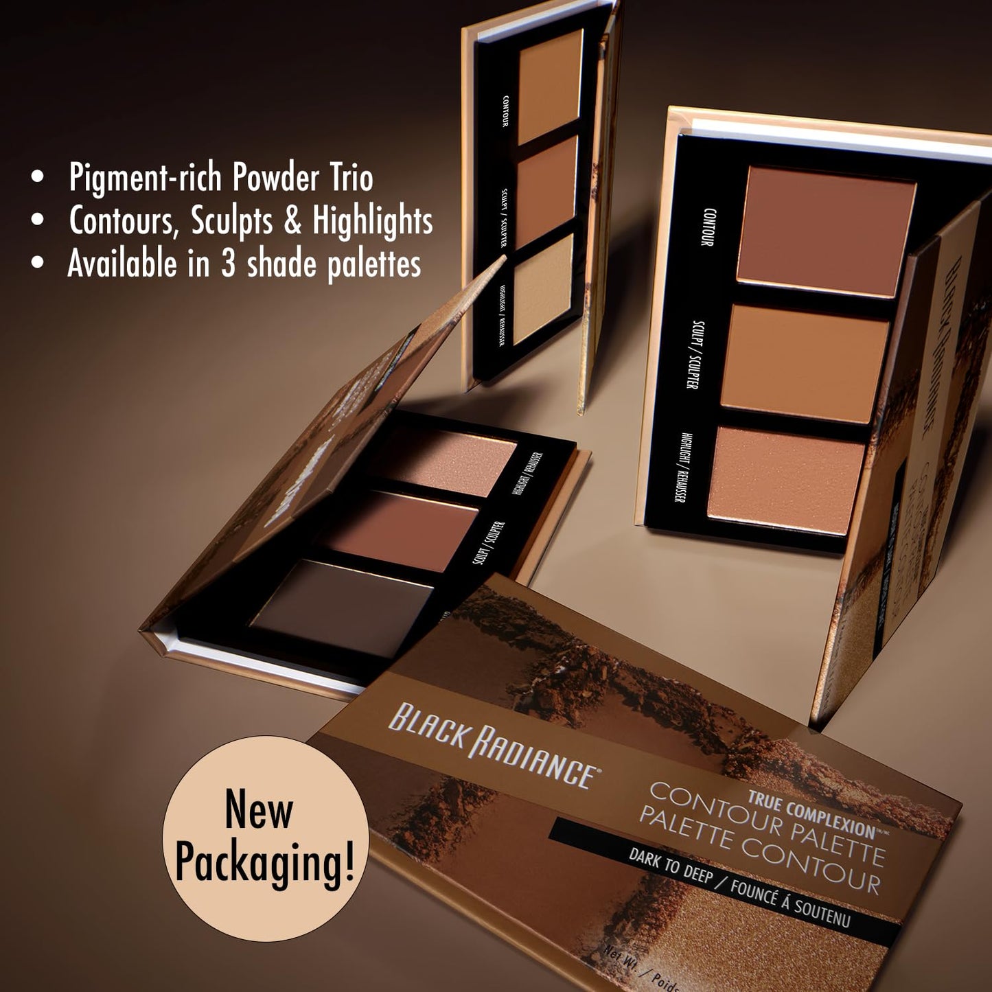 Black Radiance True Complexion Contour Palette, Medium to Dark, 0.38 Ounce