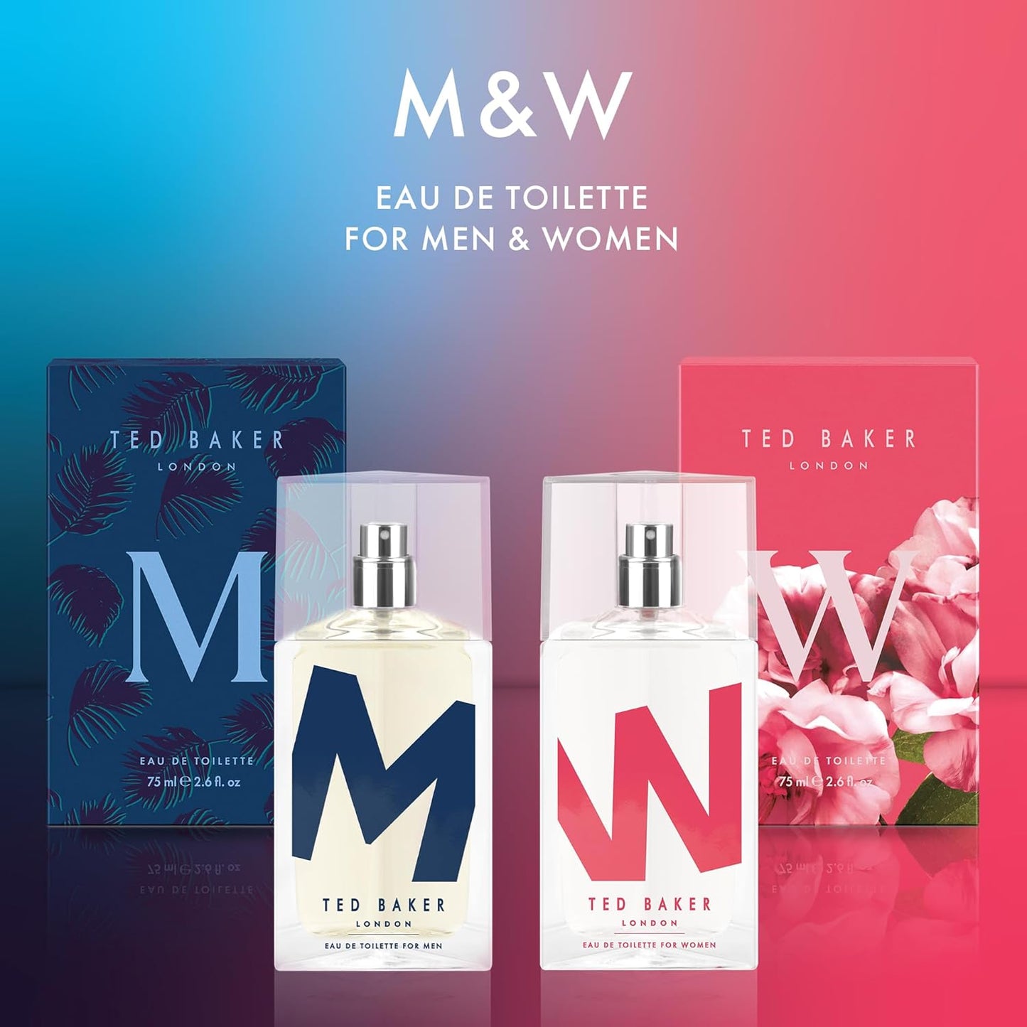 Ted Baker Eau de Toilette Duo Pack - Fruity Floral Rose & Orchid Perfume | Vegan, Long-Lasting, 2 x 2.54 fl oz