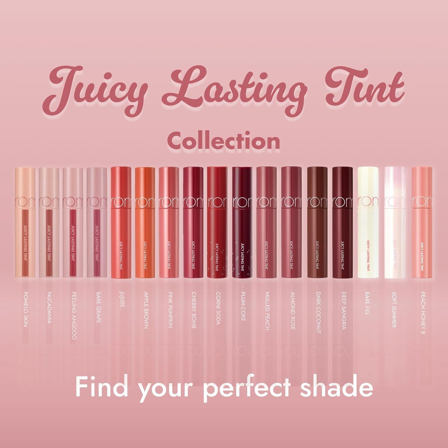 Rom&nd Juicy Lasting Tint #17 Plum Coke - K-Beauty Deep Berry Lip Stain | Hydrating, Non-Sticky Gloss Finish