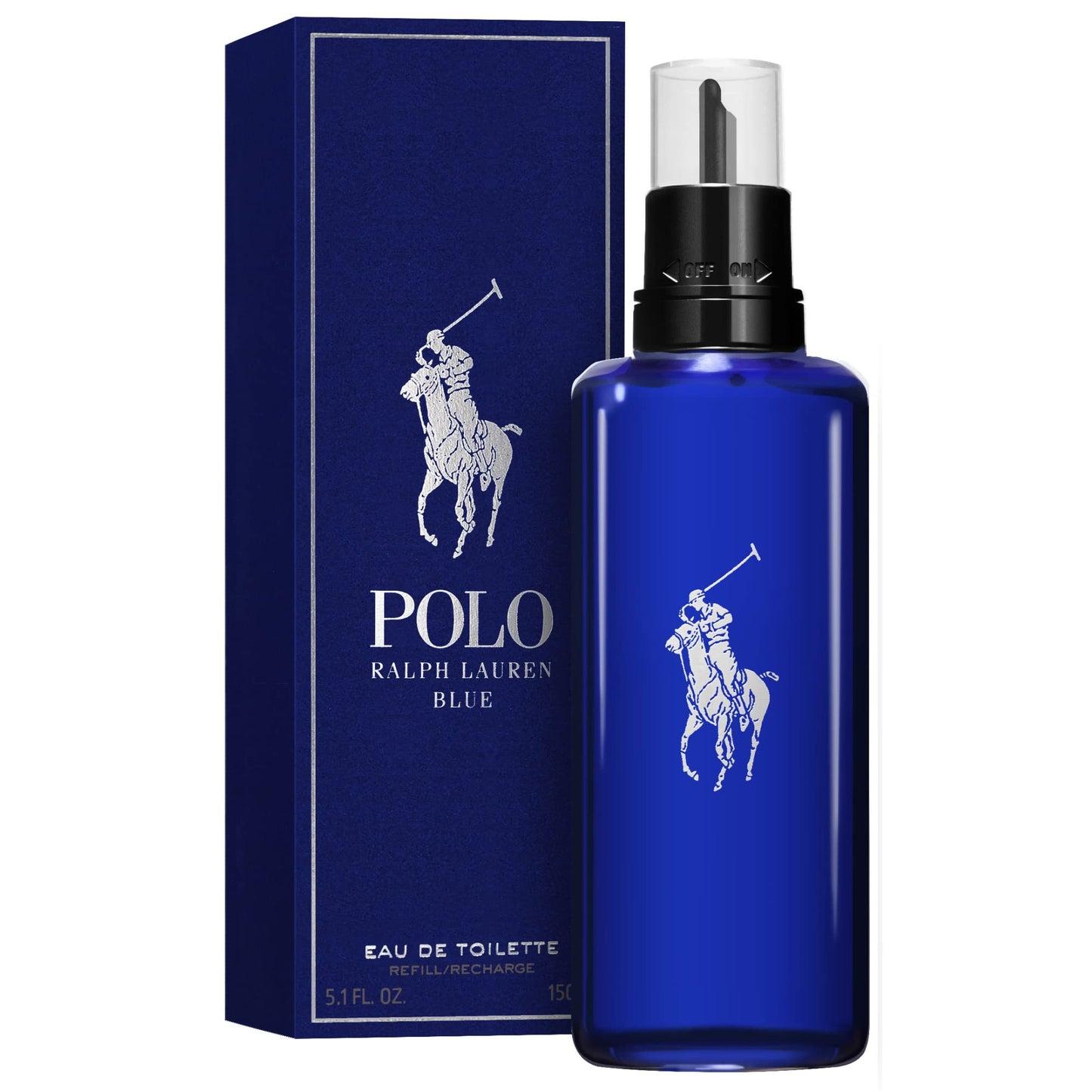 RALPH LAUREN FRAGRANCES Polo Blue - Eau de Toilette - Refill - Men's Cologne - Aquatic & Fresh - With Citrus, Sage, and Suede - Medium Intensity - 5.1 Fl Oz