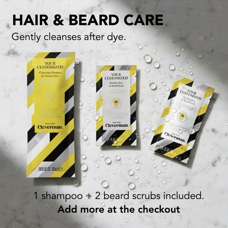 Reusable Hair & Beard Dye for Men – Dark Brown 3.1 | Up to 5 Uses, 7 Minutes | Natural Gray Coverage, No-Drip Cream with SkinArmour® – Cleverman