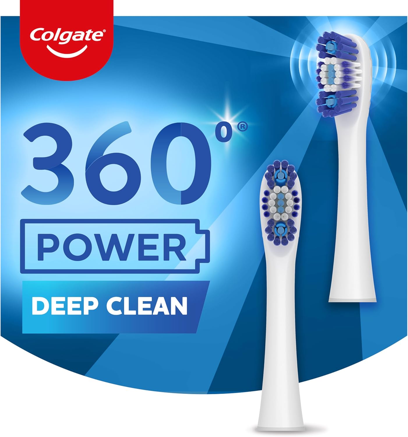 Colgate 360 Floss Tip Sonic Powered Battery Toothbrush Refill Pack - 2ct
