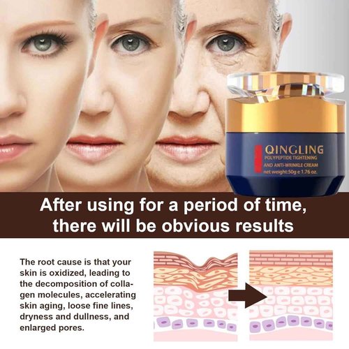 GROHESE Qingling Face Cream, Quinglin Crema Para Arrugas, Qingling Wrinkle Removal Cream, Polypeptide Tightening and Anti-Wrinkle Cream, Facial Neck Eye Cream Anti-Aging for Men & Women (1)