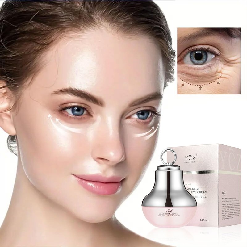 Ycz Electric Massage Eye Cream, 2-In-1 Firming Eye Moisturizer for Under Eye Care, Targets Dark Circles and Fine Lines, Deep Hydration Soothes Eye Fatigue, Suitable Lightweight Texture for Daily Use