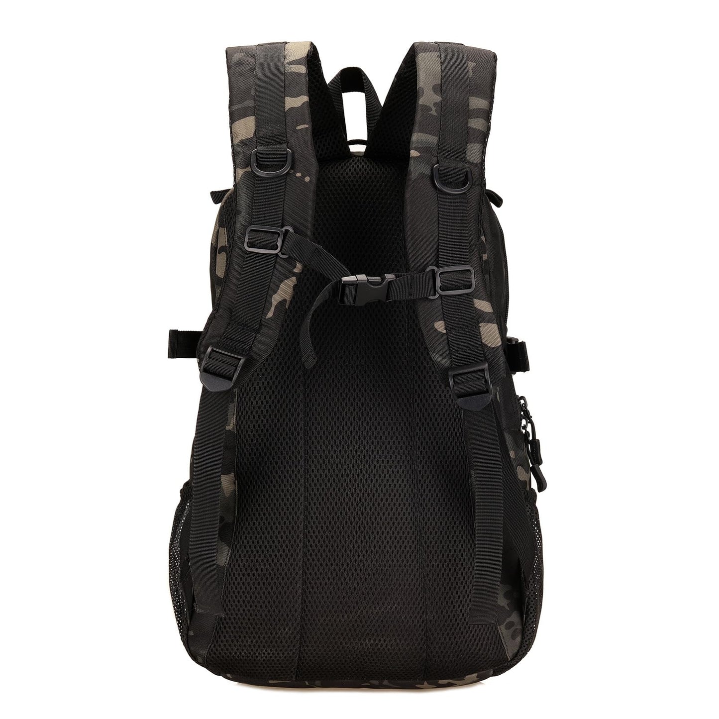 ArcEnCiel Motorcycle Backpack Tactical Bag Army Pack - Rain Cover+Patch Included(Black Camo)