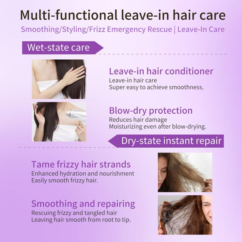 DR.Seya Instant Smoothing Leave-In Conditioner - Multi-tasking softening, & Repairs Damaged Hair, Locks in Hydration, Eliminates Frizz, with Plant Extracts