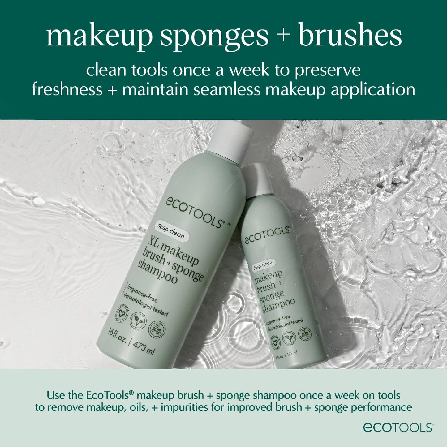 EcoTools Daily Makeup Brush Cleanser Spray, Quick Drying, Fragrance Free & Dermatologist Tested, Travel Size, TSA Approved, Cruelty-Free & Vegan 3 fl oz./89 ml. Bottle
