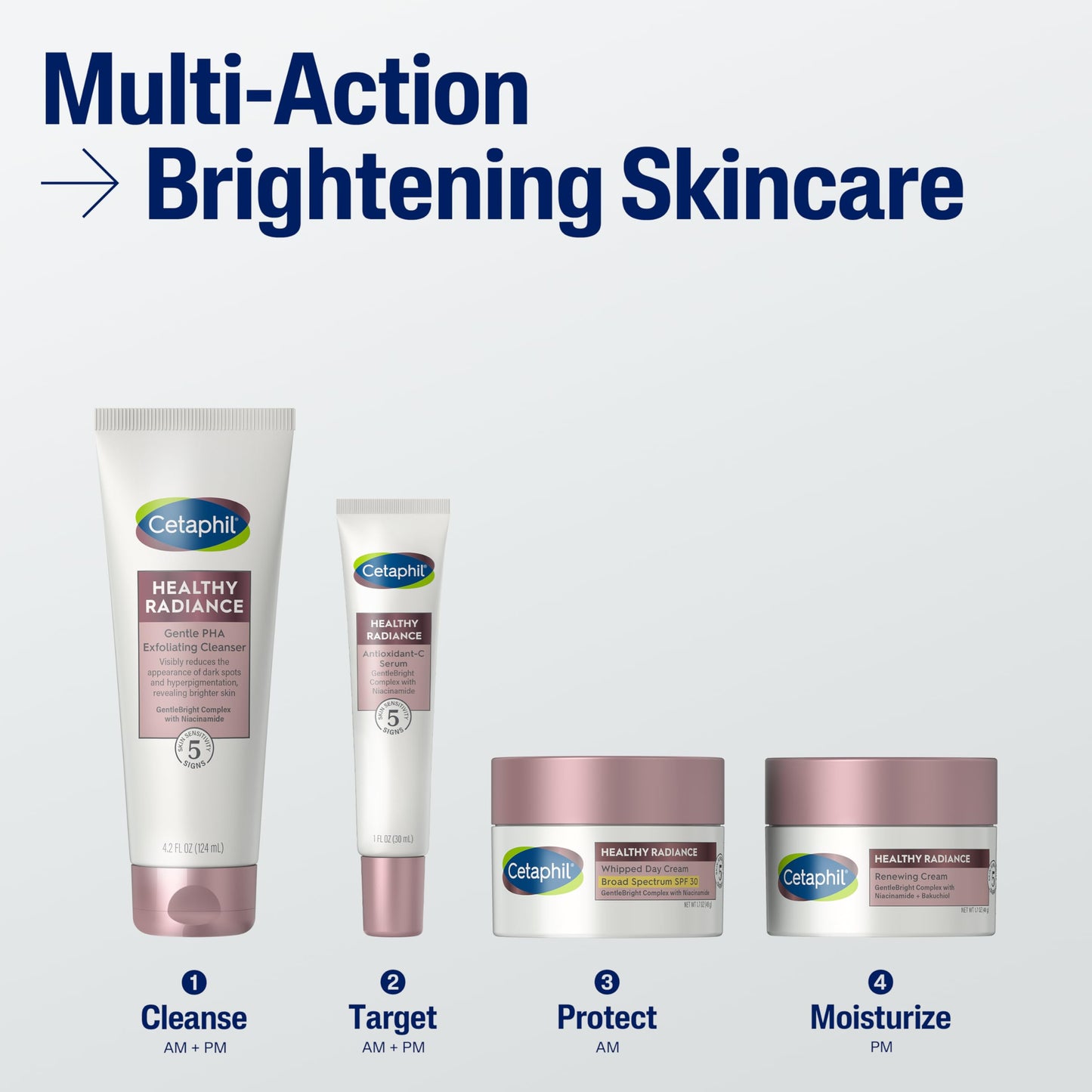 Cetaphil Face Cream, Healthy Radiance Renewing Cream, Visibly Reduces Look of Dark Spots, Brightening Lotion, Designed for Sensitive Skin, Hypoallergenic, Fragrance Free, 1.7oz