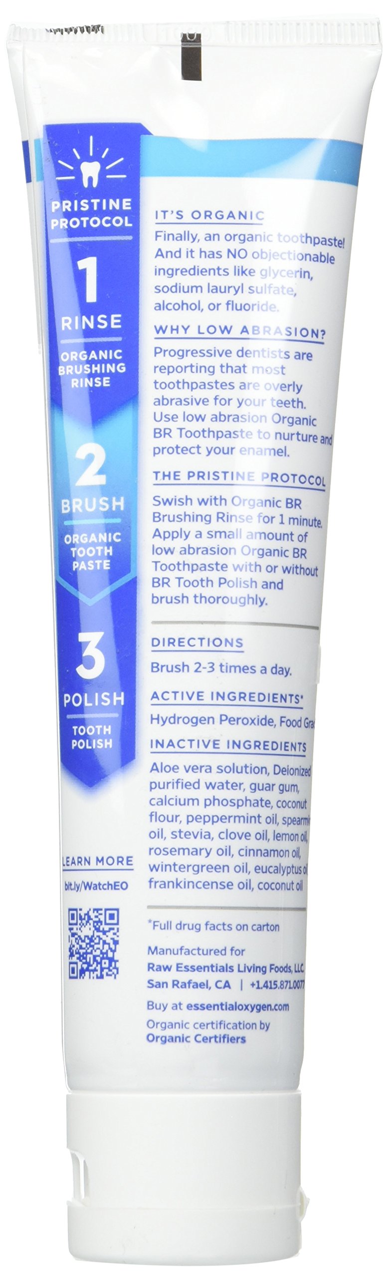 Essential Oxygen BR Organic Toothpaste Peppermint 4 oz (Pack of 3)