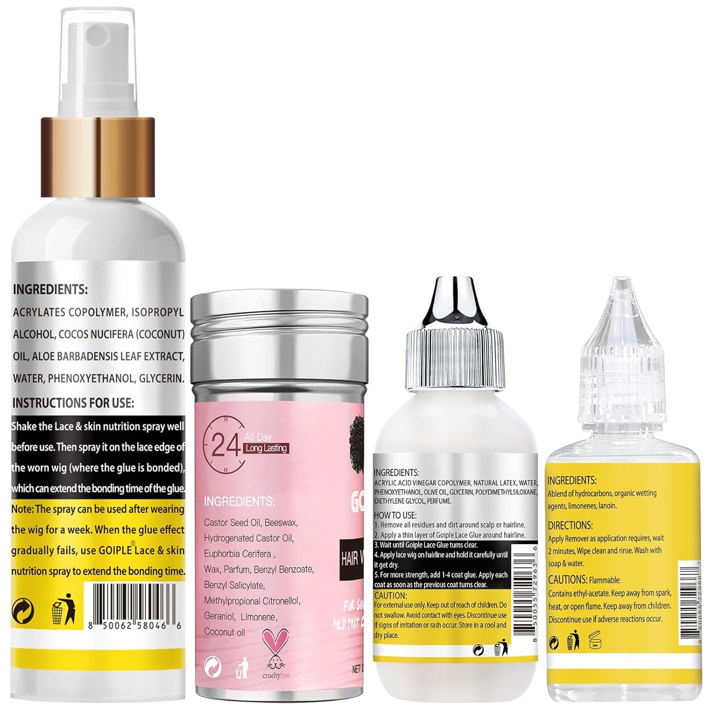 Goiple Wig Glue for Lace Front Wigs, Waterproof Lace Front Wig Glue for Wigs, Strong Hold Transparent Lace Adhesive for Hair Replacement Invisible Hair Bonding Wig Adhesive(1.28 fl oz)
