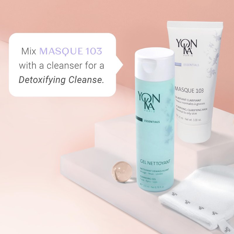 Yon-Ka Masque 103 | Clay Face Mask | Clarify Skin and Tighten Pores with Botanical Extracts and Triple Clay Blend | Oily and Acne Prone Skin | Paraben-Free | 3.30 oz