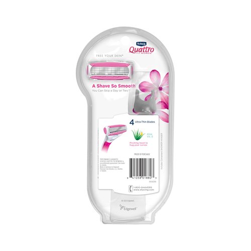 Schick Quattro For Women, Women's Razor Pack with 1 Handle and 5 Refills (Pack of 2)