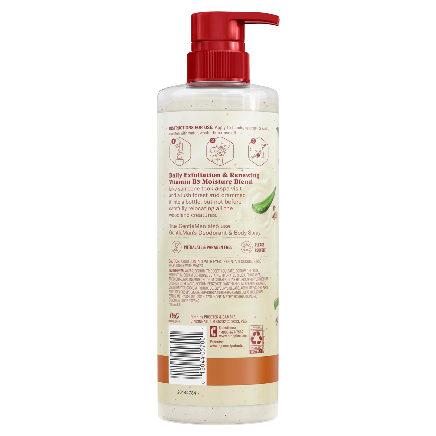 Old Spice GentleMan's Collection Exfoliating Body Wash, Sandalwood & Aloe Vera Scent, 18.0 fl oz (Pack of 4)