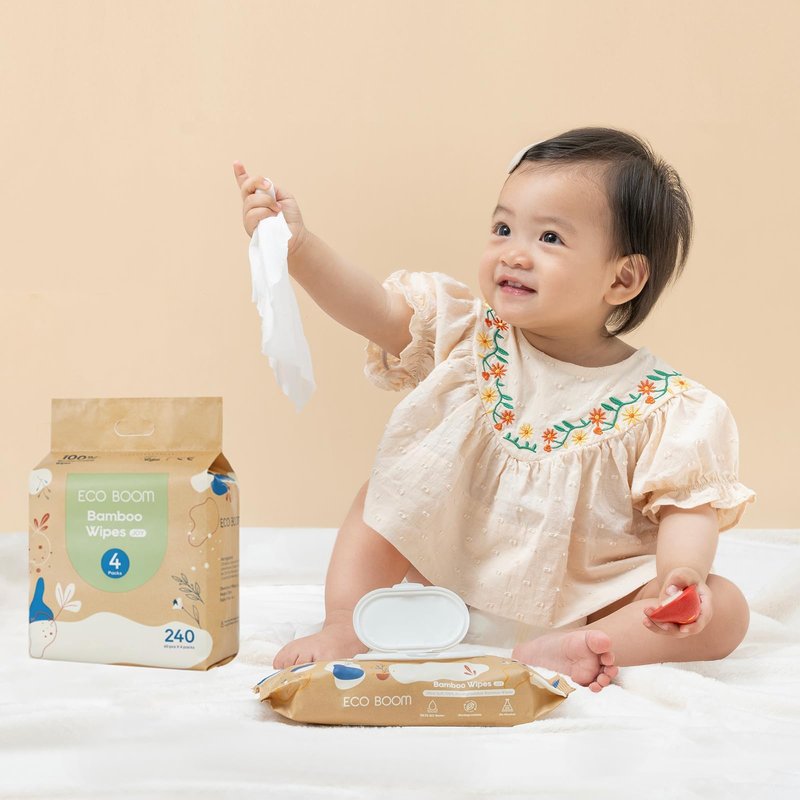 ECO BOOM Bamboo Baby Wipes - 99% Water-Based & Unscented Baby Wipes, Plant-Based & Hypoallergenic Wet Wipes Bulk (960 count), 16 Pack