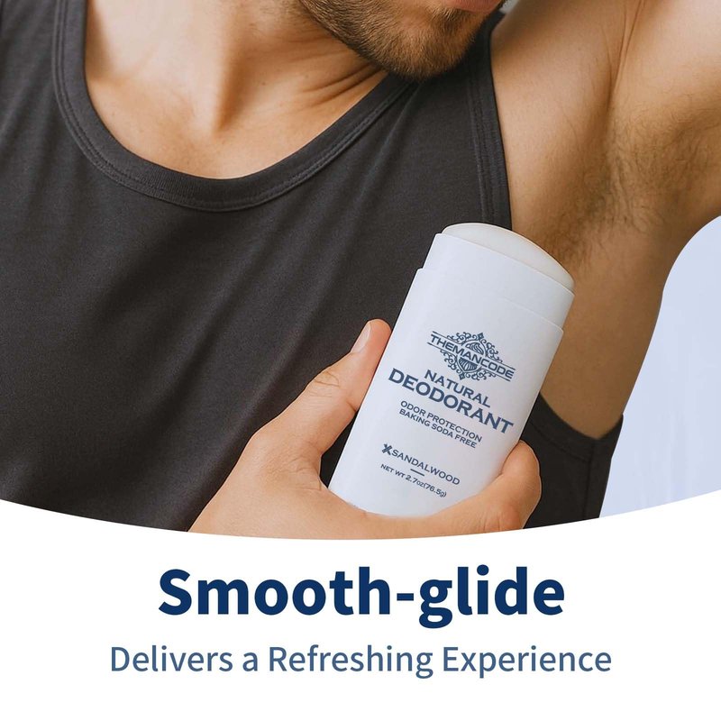 Deodorant Men Aluminum Free, Sandalwood, Deodorant Stick for Powerful Odor Control, Alcohol-Free Sensitive Skin Friendly 2.7 oz