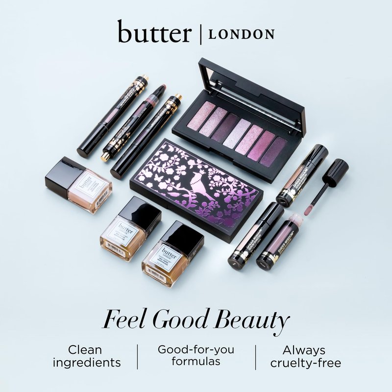 butter LONDON Glazen Smooth Silk Eyeshadow Palette Mauves - 7 Shade Buildable & Blendable Pressed Powder with Mirror - Primer-Infused Clean Formula Eye Shadow Eye Makeup for Women, Cruelty-Free