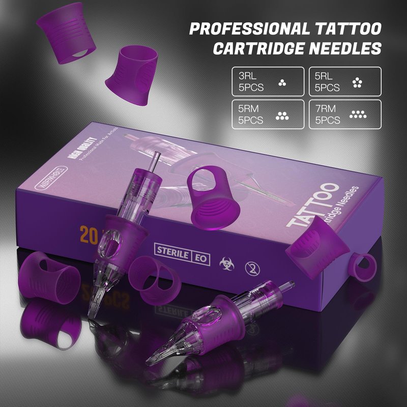 Wormhole Tattoo Kit for Beginners, Complete Supplies with 20 Cartridge Needles & Black Ink, Stencil Paper, 1,500mAh Power Supply, Practice Skin, Rotary Tattoo Gun for Home Practice & Work