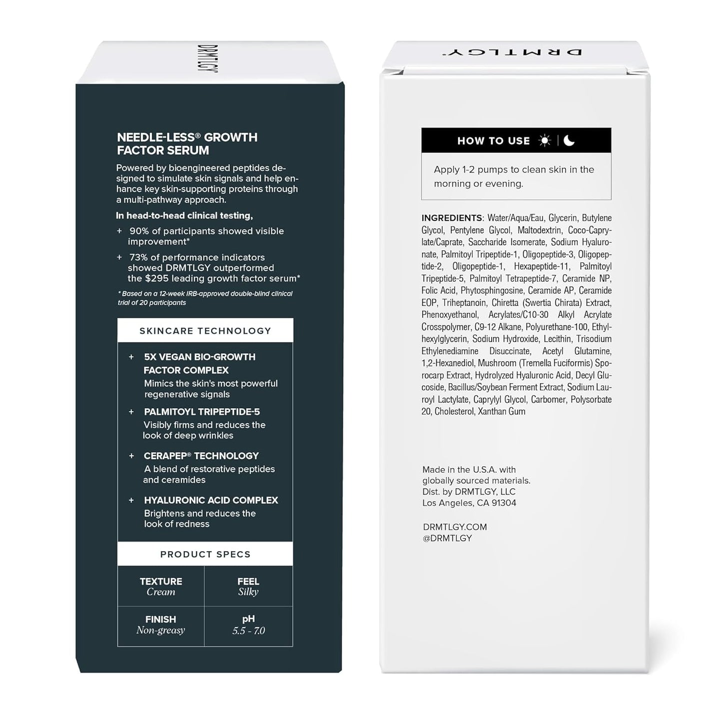 Needle-Less Growth Factor Serum – Multi-Peptide & Hyaluronic Acid for Firming, Lifting & Wrinkle Care | 1 oz
