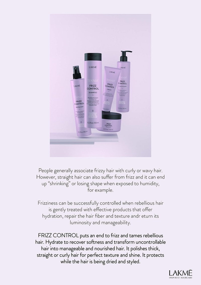 LAKMÉ Teknia Frizz Control Leave In Conditioner, Anti Frizz Conditioner for Frizzy or Curly Hair, 33.8 Fl Oz