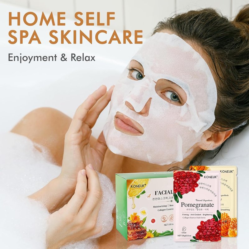 Hydrating Face Masks for Sensitive Skin - 56 Pack Sheet Masks | Bulk Skincare Gift Set for Home Spa