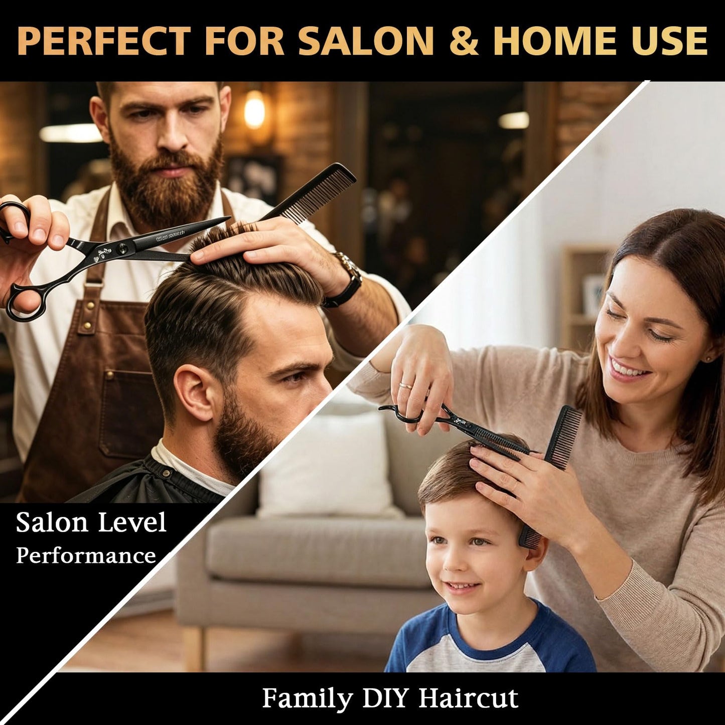Professional Hair Scissors, 6" Japanese 440C Hair Cutting & Thinning Shears