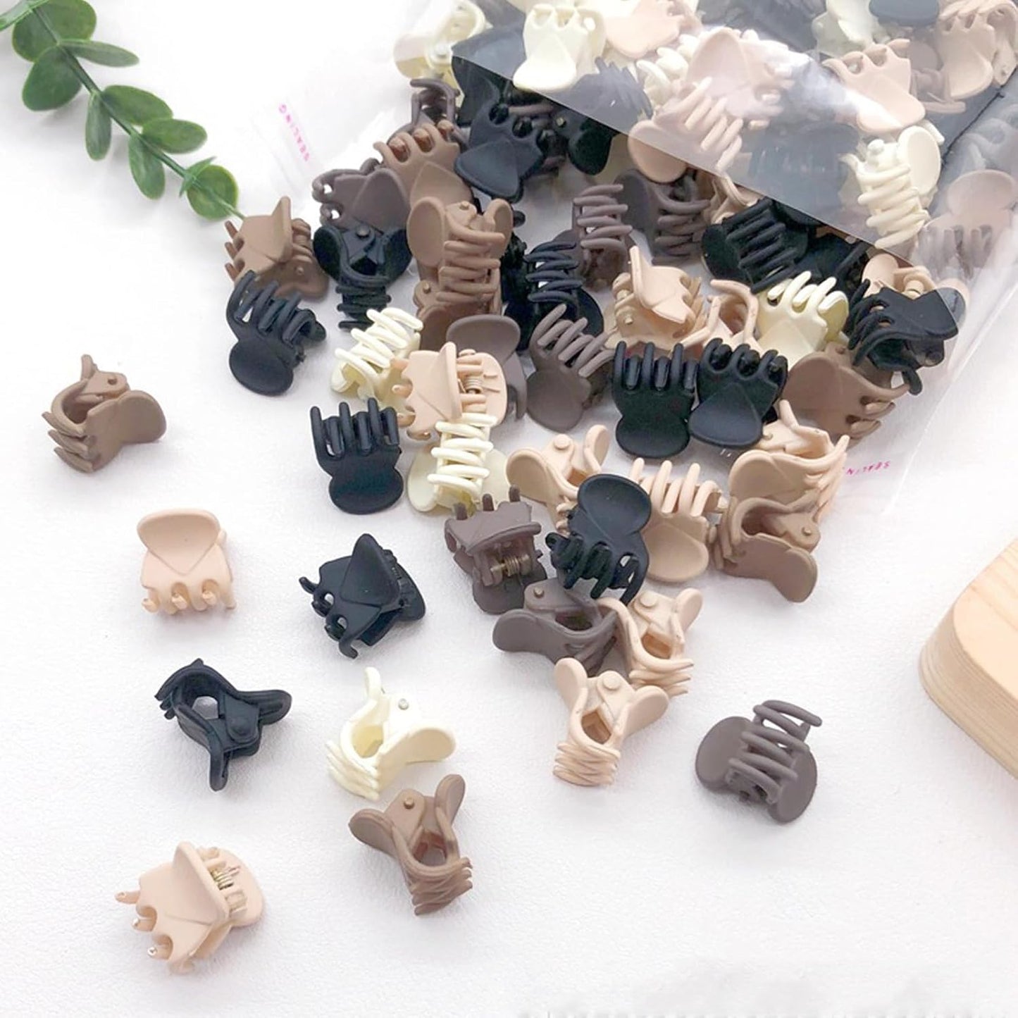50Pcs Small Matte Hair Claw Clips, Mini Clips for Girls Women - Cute Tiny Claws for Thin Hair, Strong Grip, Neutral Color for Birthday, Christmas, Party Gifts