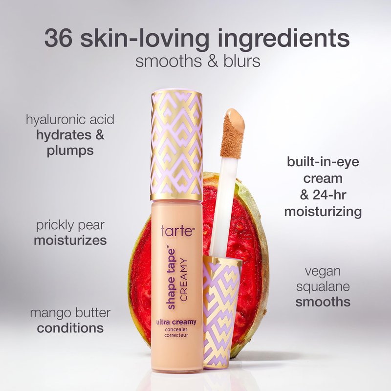 tarte shape tape creamy concealer – Full Coverage Makeup with Built-In Eye Cream, 24HR Hydrating Natural Moisturizing Matte Finish for Redness & Fine Lines, Vegan & Cruelty-Free, travel size, 12N