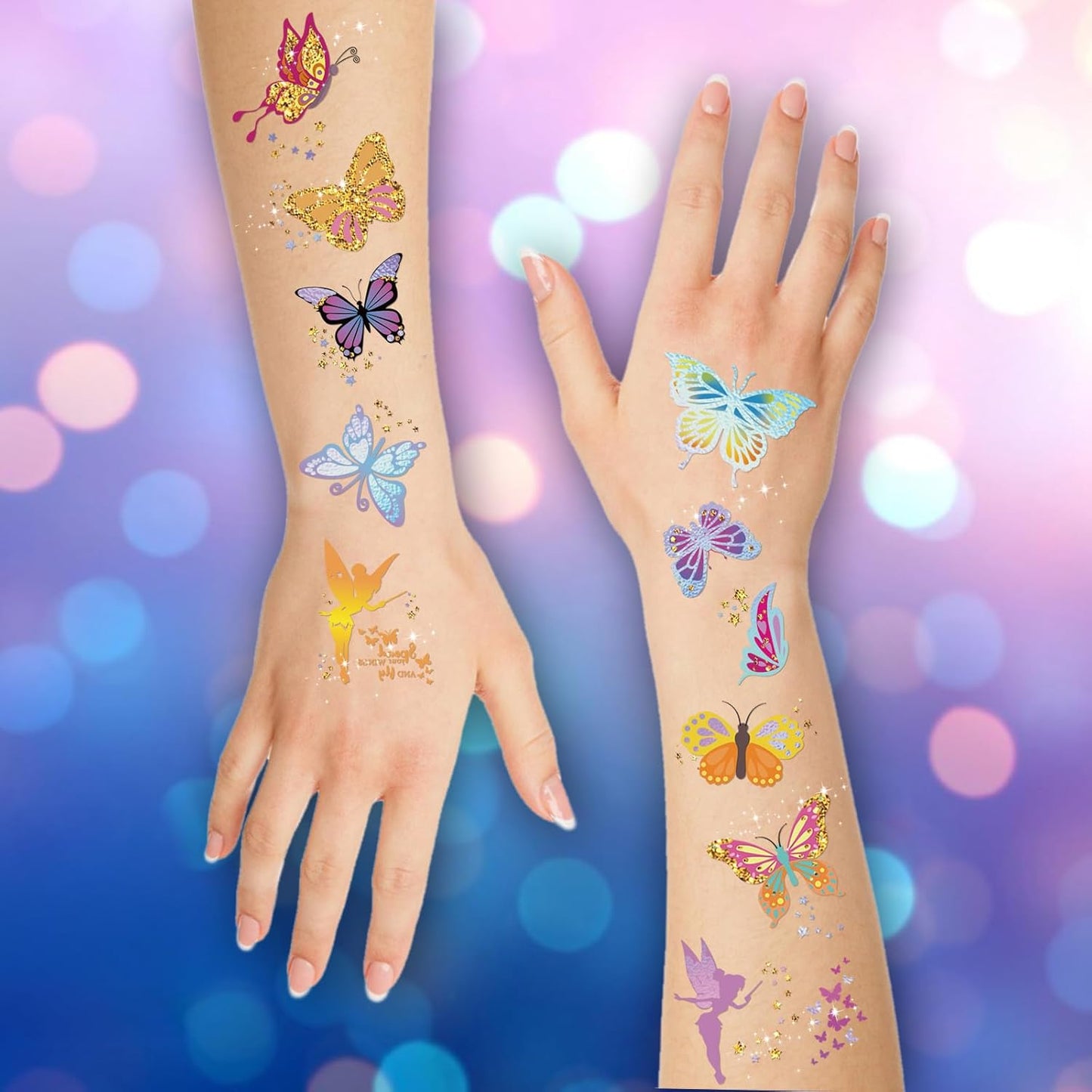 Waterproof Temporary Tattoos - 118pcs Groovy Fake Tattoo for Kids Birthday Party Supplies, Star Unicorn Smiley Rainbow Flower Candy Crown Arts and Crafts for Boys or Girls 6 7 8 9 10 11 12 years old