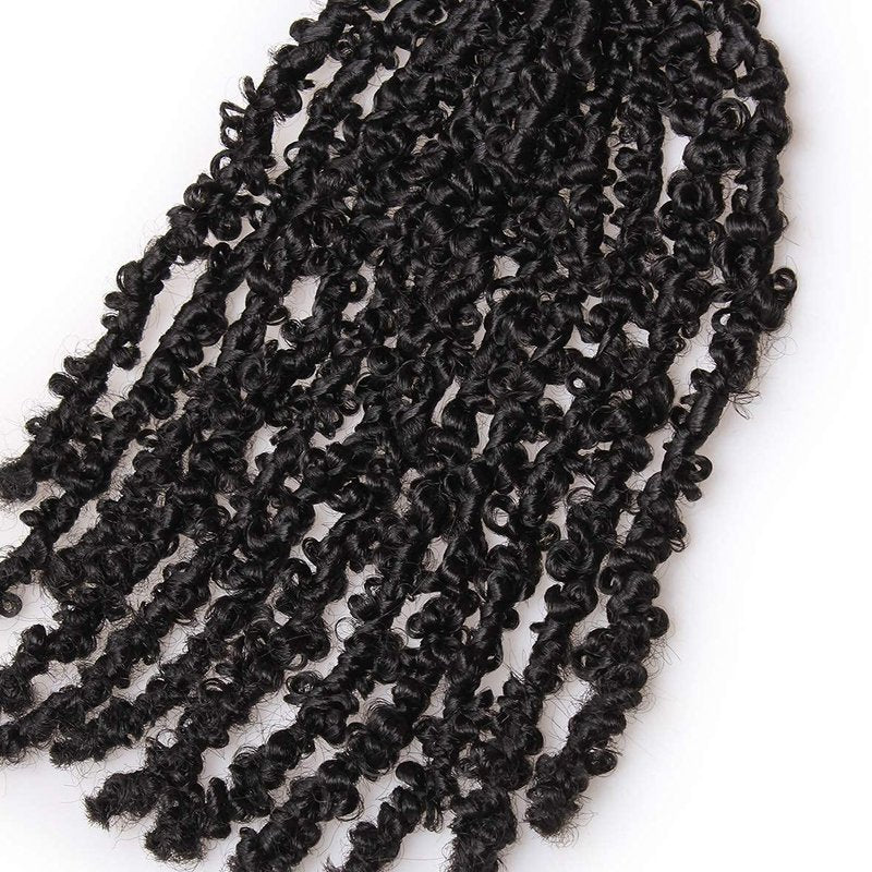 Beverlee Butterfly Short Bob Faux Locs Crochet Braids Pre-twisted Soft Locs Hair for Women #1B