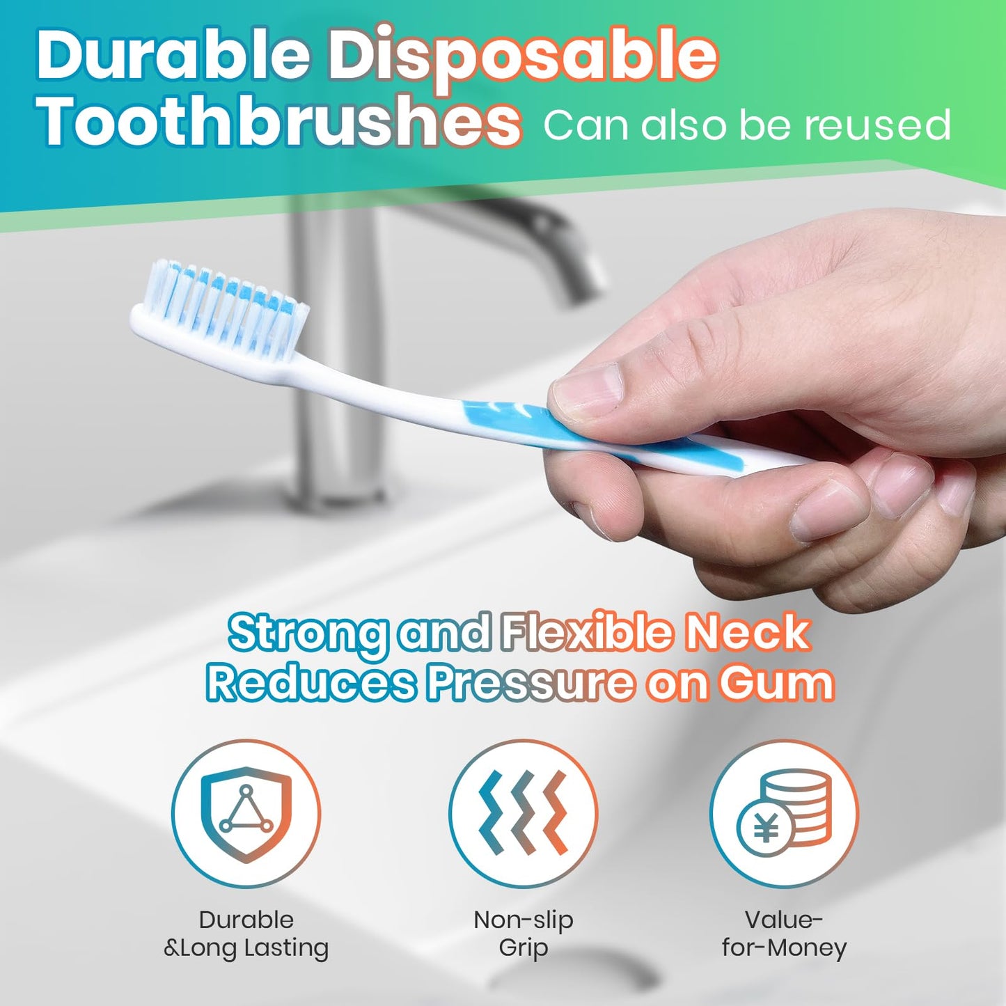 100 Pack Bulk Toothbrushes with Covers for Adults, Disposable Tooth Brush