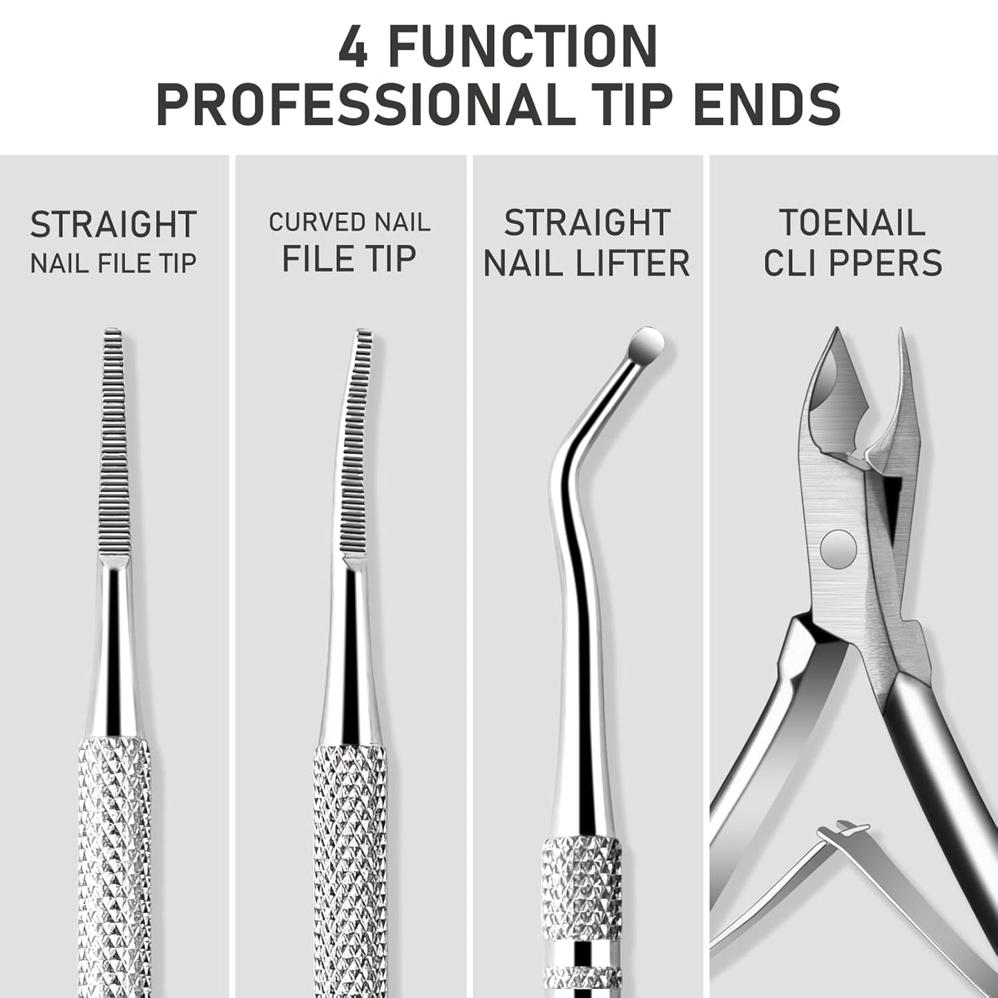 6-Pack Ingrown Toenail File and Lifters, Professional Surgical Stainless Steel Ingrown Toenail Removal Tool Kit, Manicure Treatment Pedicure Tools for Feet Under Nail Cleaner Correction Polish Pain