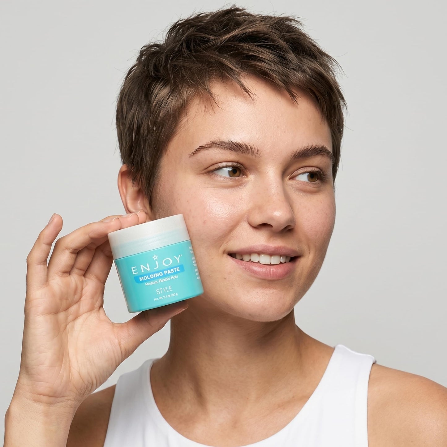 Enjoy Molding Paste, Medium Flexible Hold and Incredible Shine, Non-Greasy Moveable Texture for Versatile Hair Styling, 2.1 Oz
