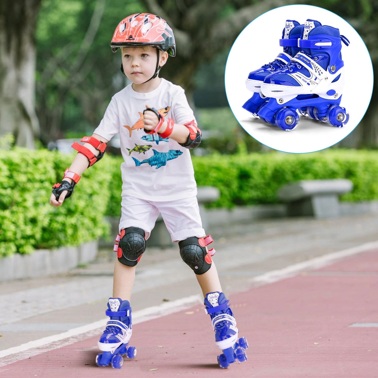 G MGY OLED Roller Skates for Kids, Girls Roller Skates, Fun Illuminating with All 8 Wheels, Indoor Skates for Girls Boys for Kids, Children Childhood Skates